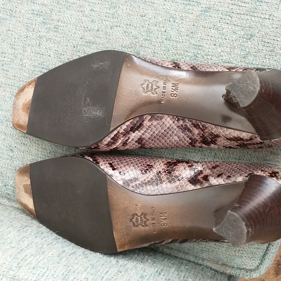 Donald J Pliner square toe pumps shoe khaki brown 2" heel loafer look size 8.5 M - Picture 7 of 12